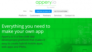 Appery.io homepage